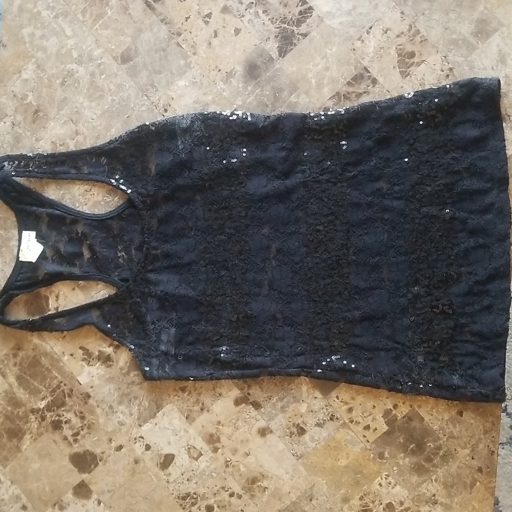 Wildcat lace and sequin tank top